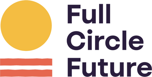 Full Circle Future logo with a yellow circle and red horizontal line on a white background.